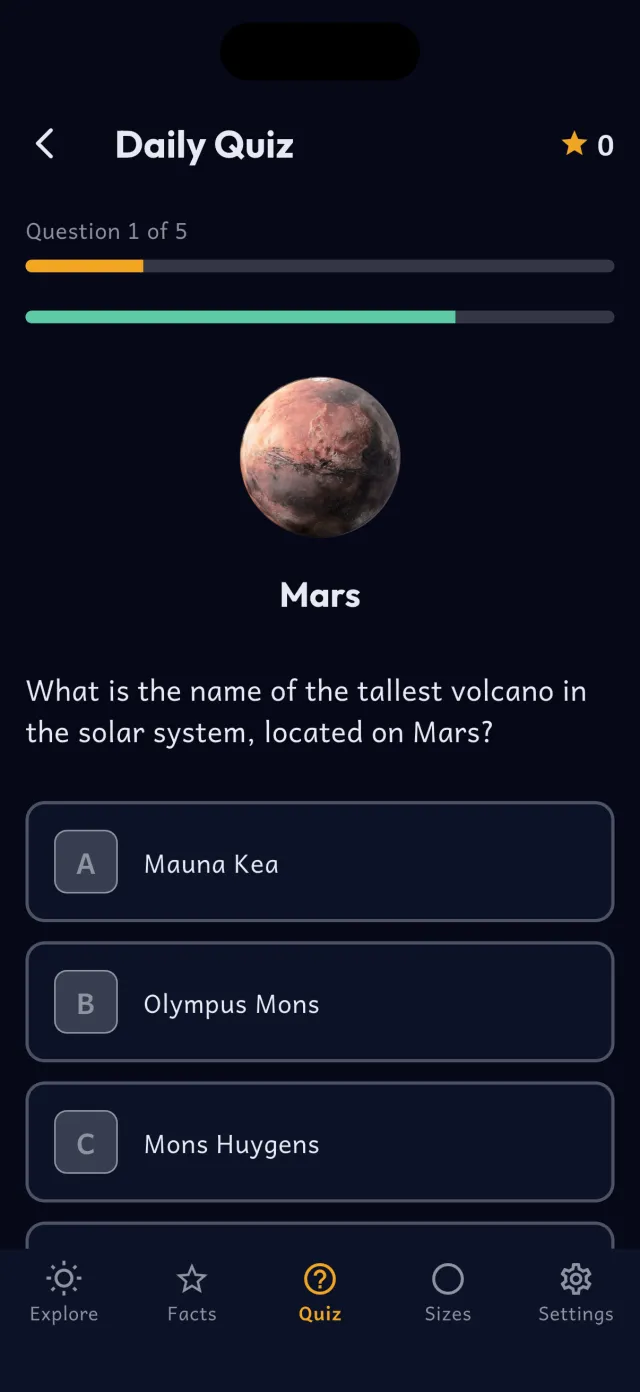 A timed quiz question with four answer choices.